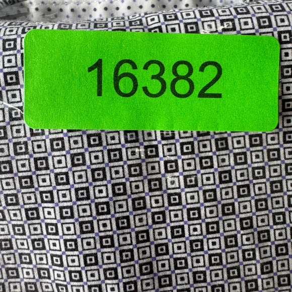 Con.Struct Men's Geometric Long Sleeve Button Up Casual Shirt 15.5 Flip Cuffs - Picture 16 of 16